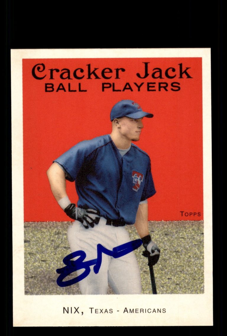 Signed Baseball Card Auto Laynce Nix 2004 Topps Cracker Jack #197 Texas Rangers