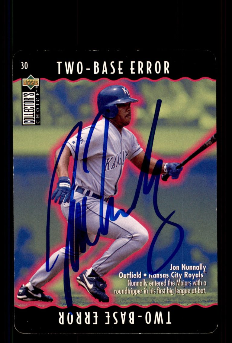 Signed Baseball Card Auto Jon Nunnally 1996 Collector's Choice #30 Royals