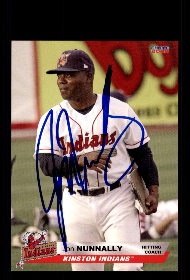 Signed Baseball Card Auto Jon Nunnally 2008 Kinston Indians MILB