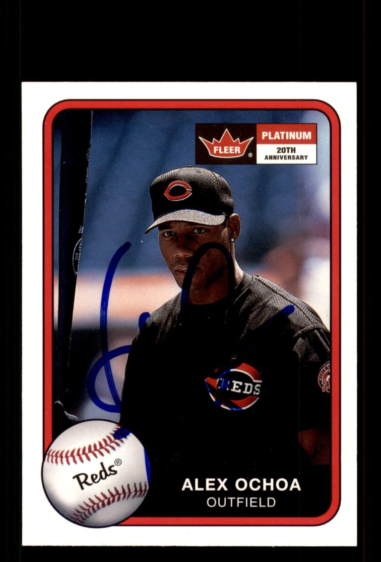 Signed Baseball Card Auto Alex Ochoa 2001 Fleer Platinum #167 Cincinnati Reds