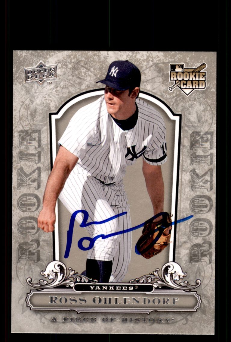Signed Baseball Card Auto Ross Ohlendorf 2008 Upper Deck Piece of History IP