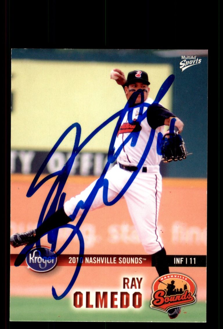 Signed Baseball Card Auto Ray Olmedo 2010 MultiAd Nashville Sounds