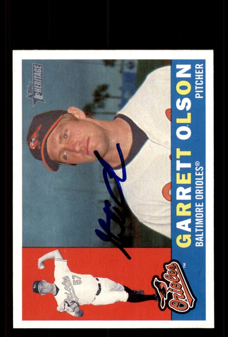 Signed Baseball Card Auto Garrett Olson 2009 Topps Heritage #89 Orioles
