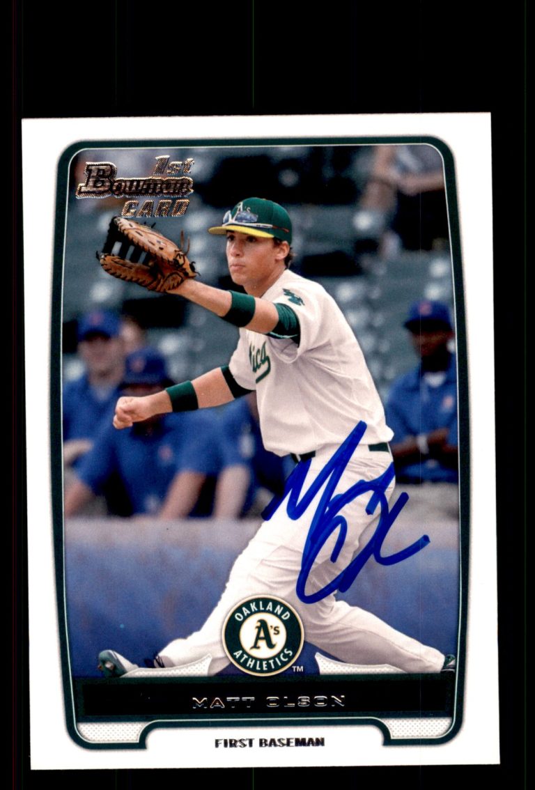 Signed Baseball Card Auto Matt Olson 2012 Bowman #BDPP20 Oakland A's