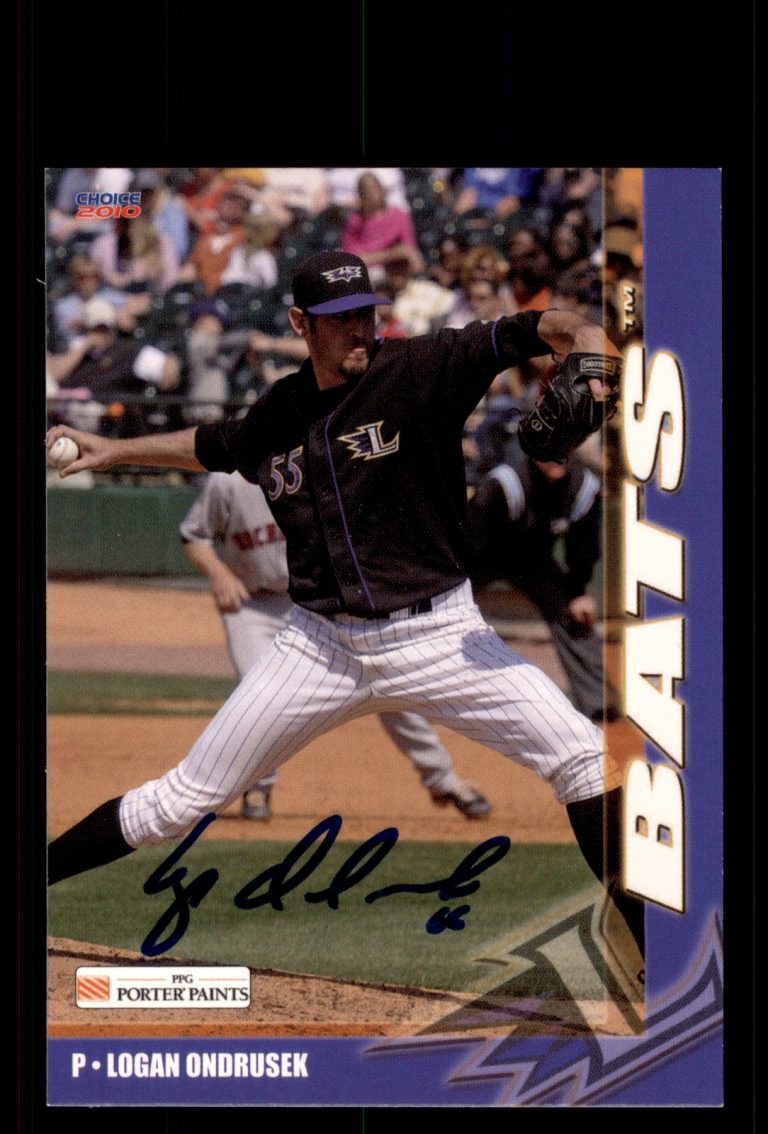 Signed Baseball Card Auto Logan Ondrusek 2010 Choice Louisville Bats
