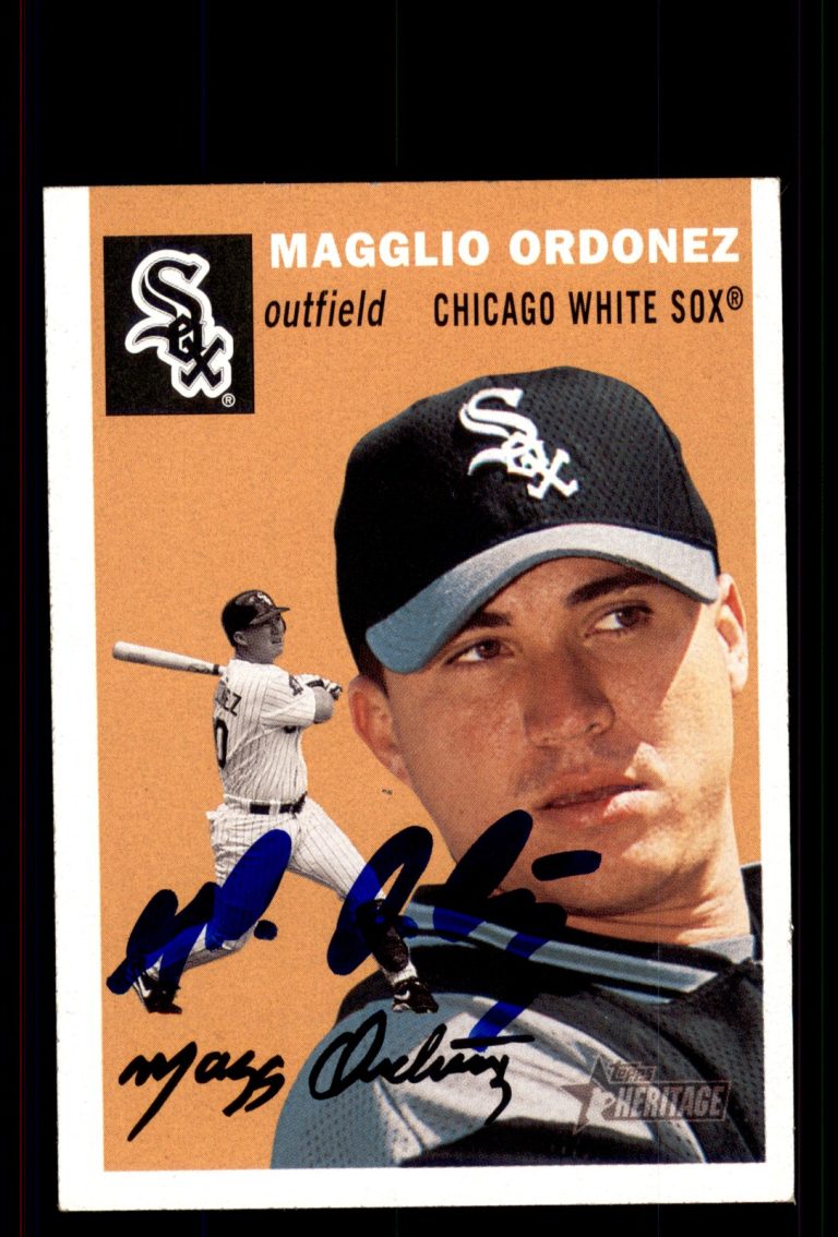 Signed Baseball Card Auto Magglio Ordonez 2003 Topps Heritage #302 White Sox
