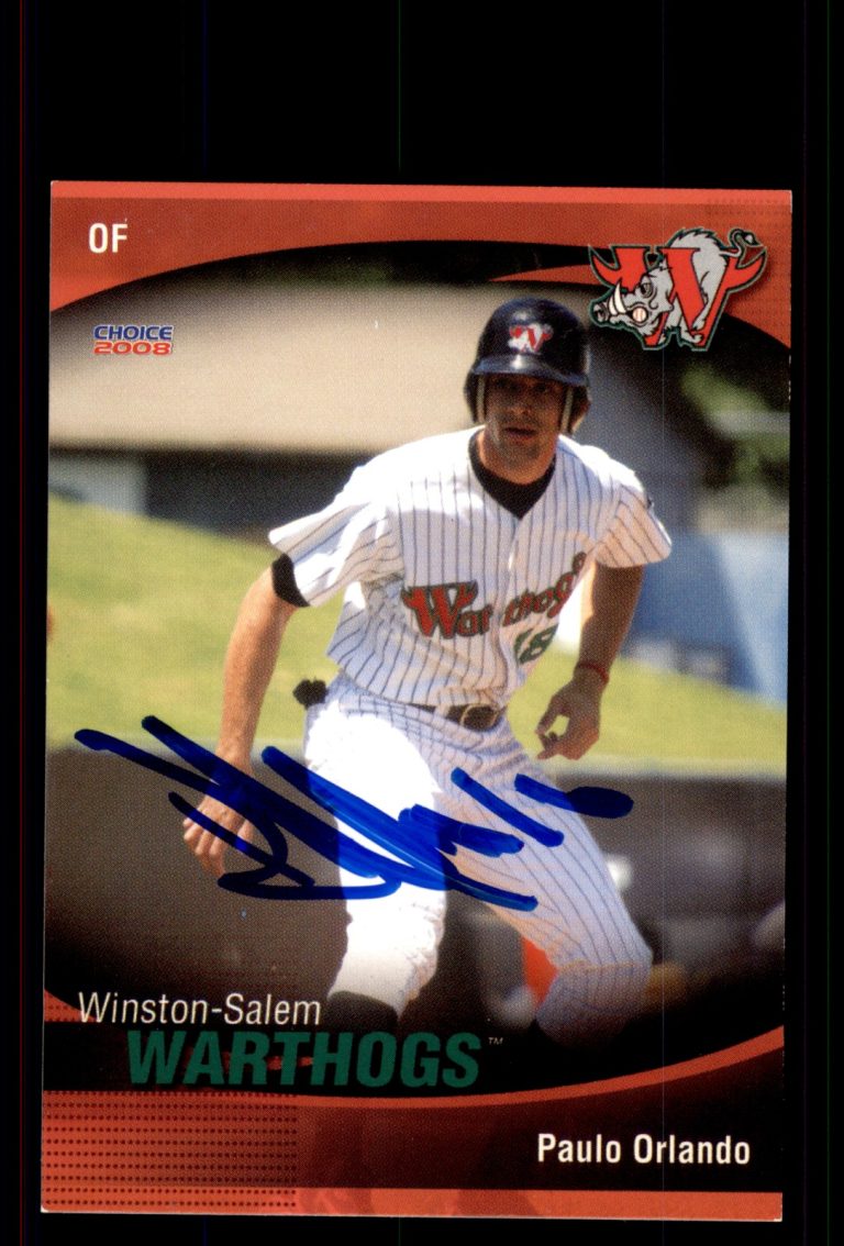 Signed Baseball Card Auto Paulo Orlando 2008 Choice Winston-Salem Warthogs