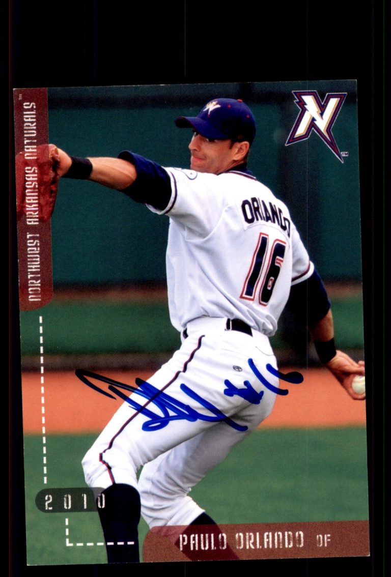 Signed Baseball Card Auto Paulo Orlando 2010 Northwest Arkansas Naturals