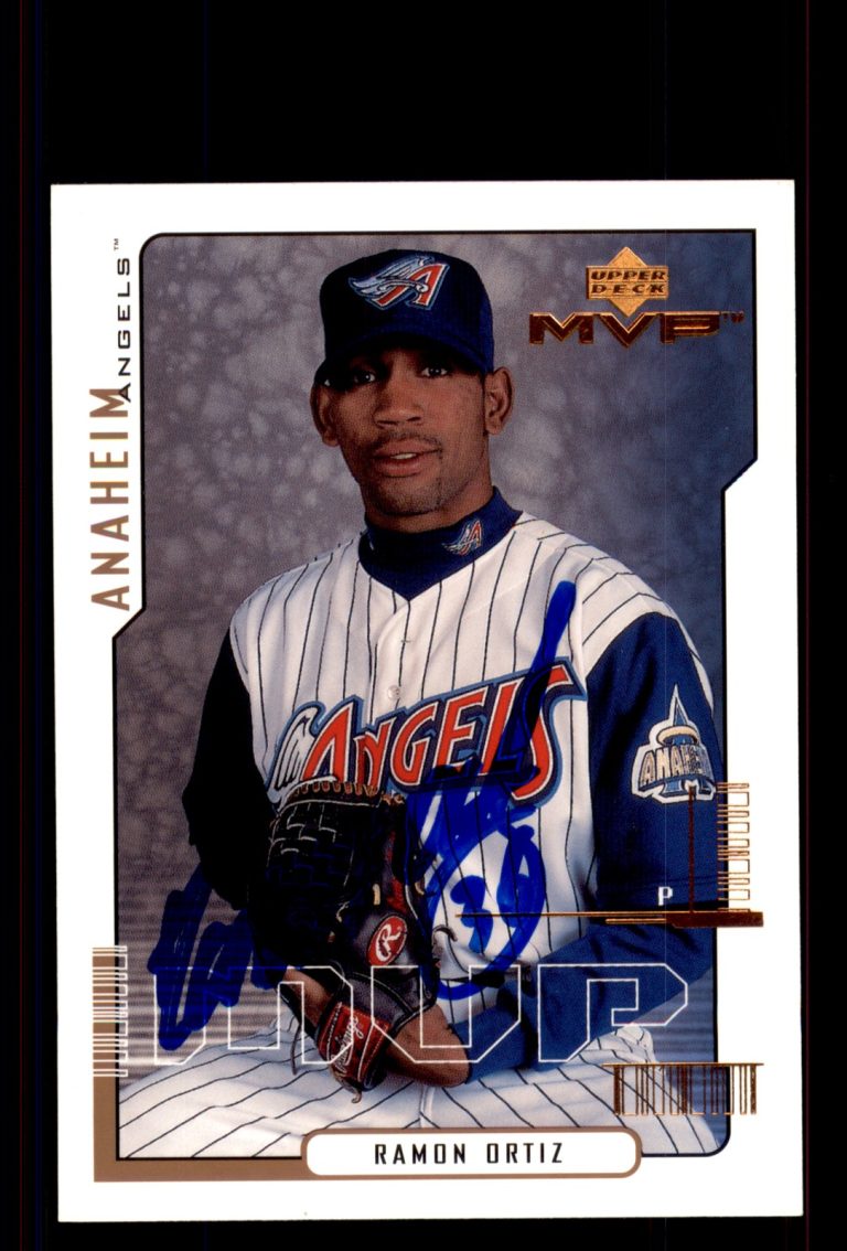 Signed Baseball Card Auto Ramon Ortiz 2000 Upper Deck MVP #4 Anaheim Angels