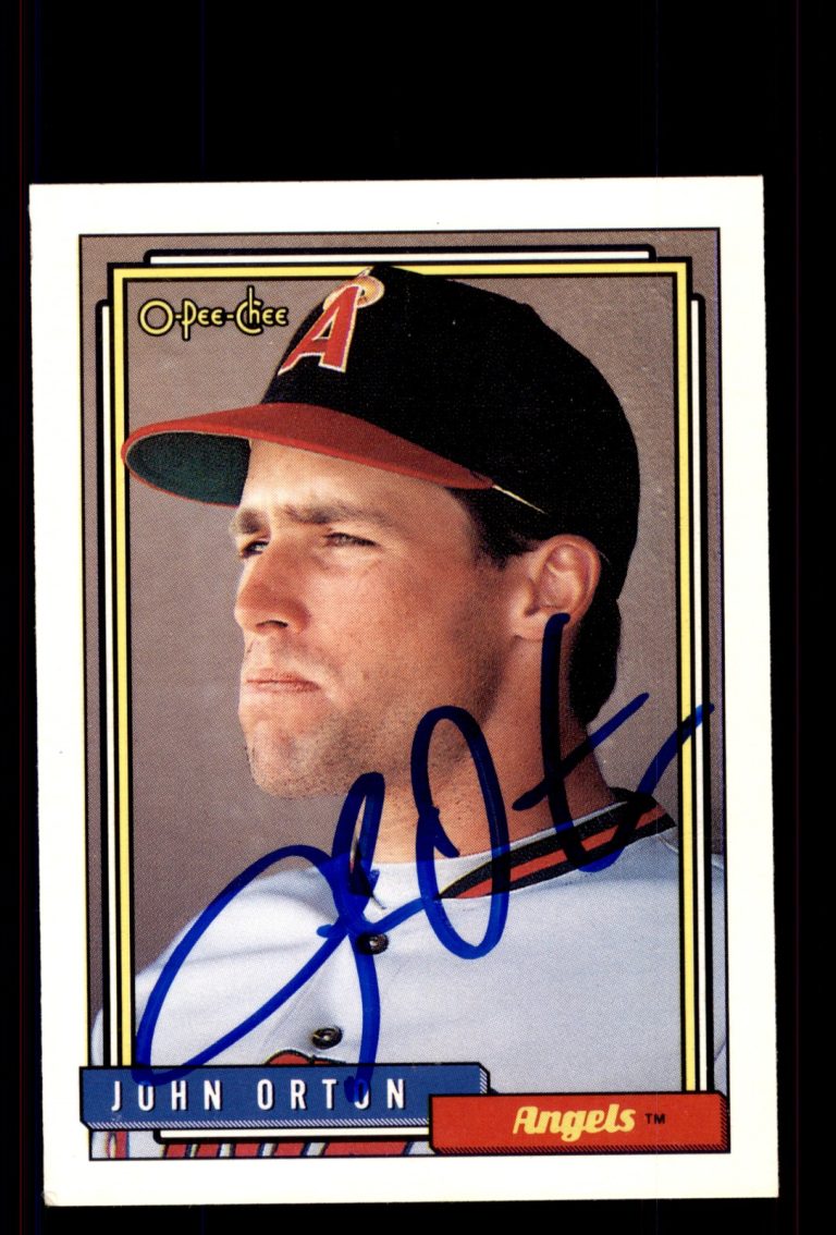 Signed Baseball Card Auto John Orton 1992 O-Pee-Chee #398 California Angels