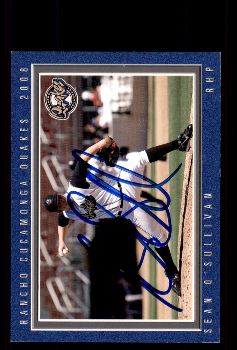 Signed Baseball Card Auto Sean O’Sullivan 2008 Rancho Cucamonga Quakes