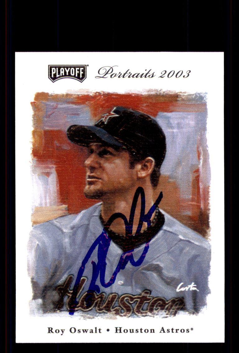 Signed Baseball Card Auto Roy Oswalt 2003 Playoff Portraits #59 Houston Astros
