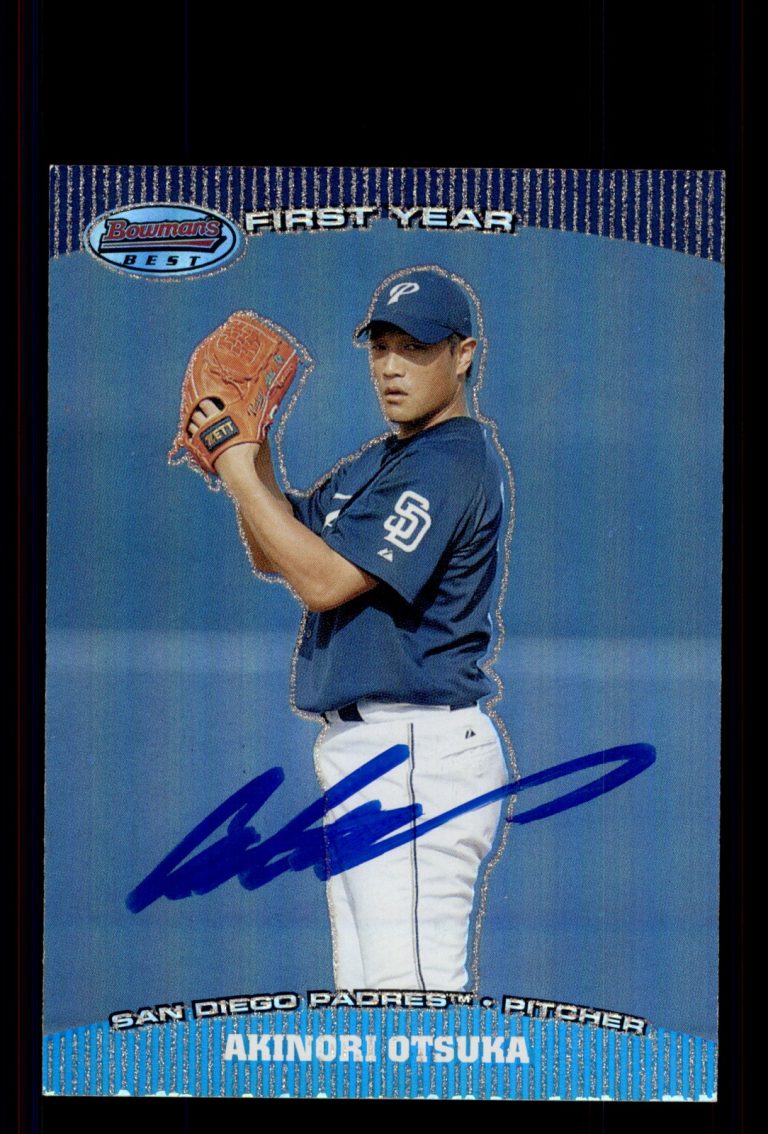 Signed Baseball Card Auto Akinori Otsuka 2004 Bowman's Best #BB-AO Padres