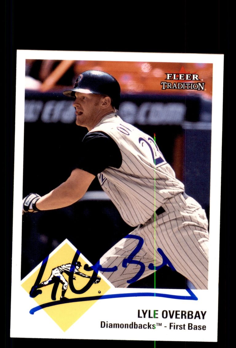Signed Baseball Card Auto Lyle Overbay 2003 Fleer Tradition #U75 Diamondbacks