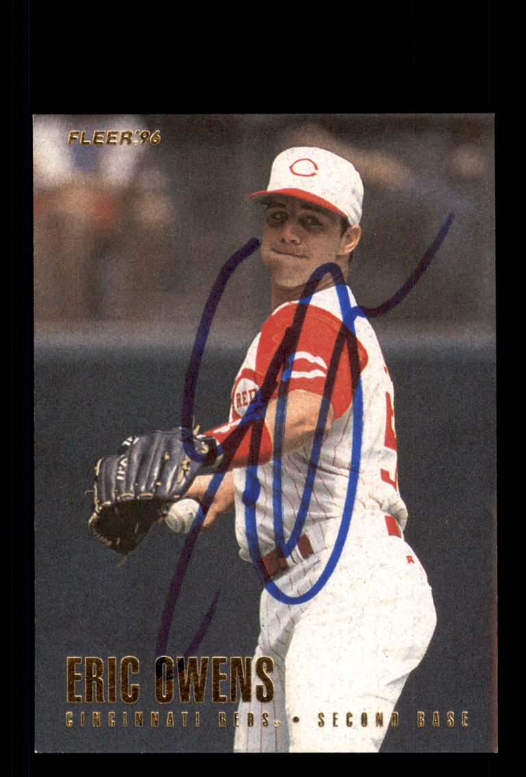 Signed Baseball Card Auto Eric Owens 1996 Fleer #348 Cincinnati Reds