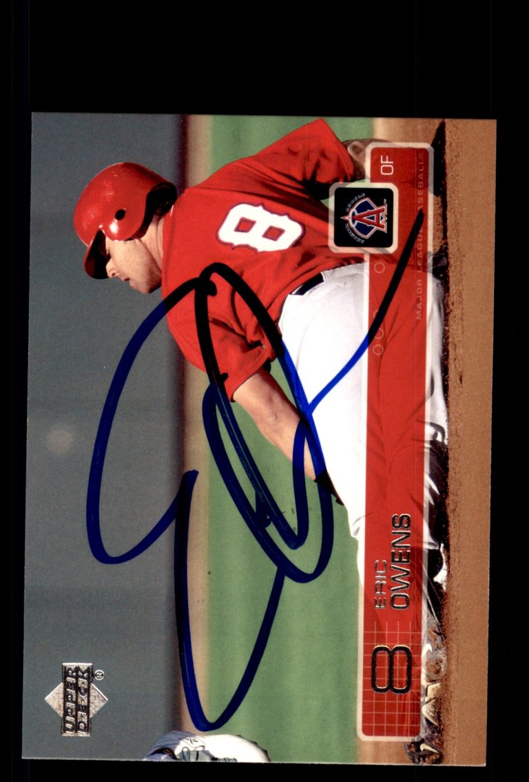 Signed Baseball Card Auto Eric Owens 2003 Upper Deck #279 Anaheim Angels