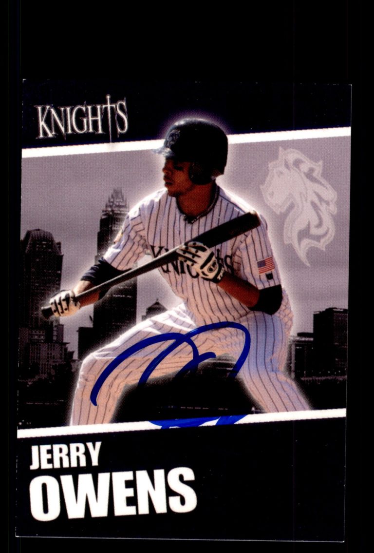 Signed Baseball Card Auto Jerry Owens 2008 Charlotte Knights Charlotte Knights