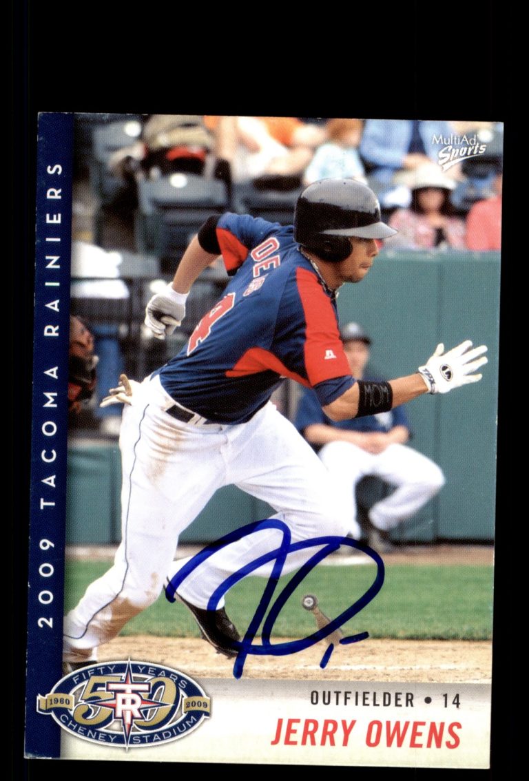 Signed Baseball Card Auto Jerry Owens 2009 MultiAd Tacoma Rainiers