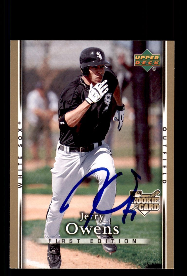 Signed Baseball Card Auto Jerry Owens 2007 Upper Deck First Edition #10