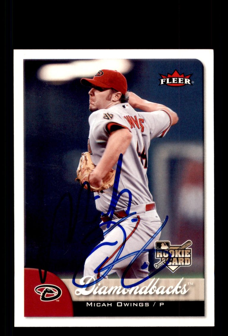 Signed Baseball Card Auto Micah Owings 2007 Fleer #402 Arizona Diamondbacks