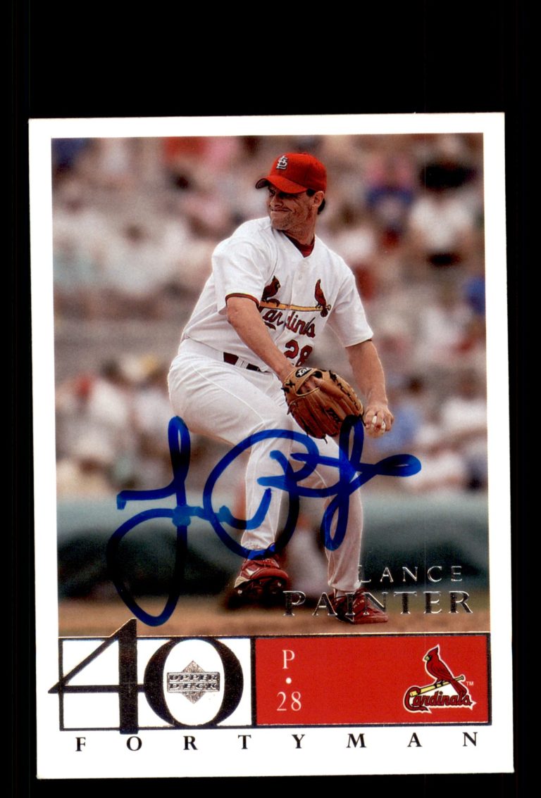 Signed Baseball Card Auto Lance Painter 2003 Upper Deck 40-Man #451 Cardinals