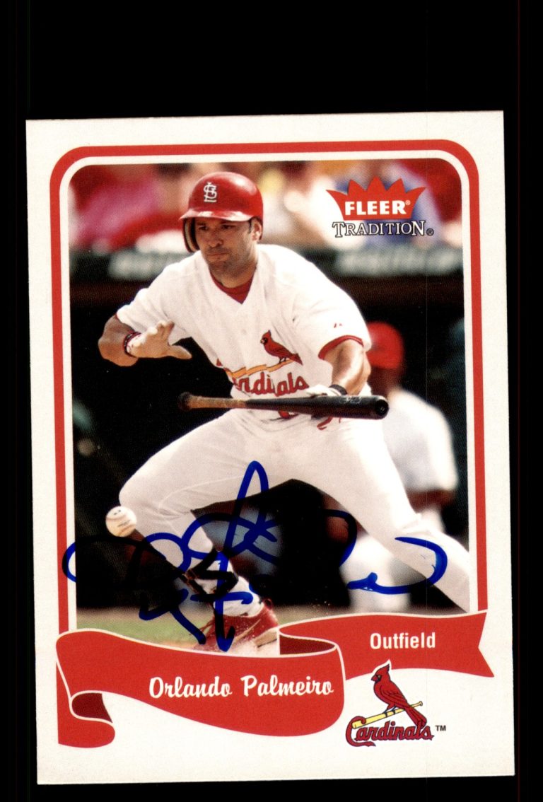 Signed Baseball Card Auto Orlando Palmeiro 2004 Fleer Tradition #324 Cardinals