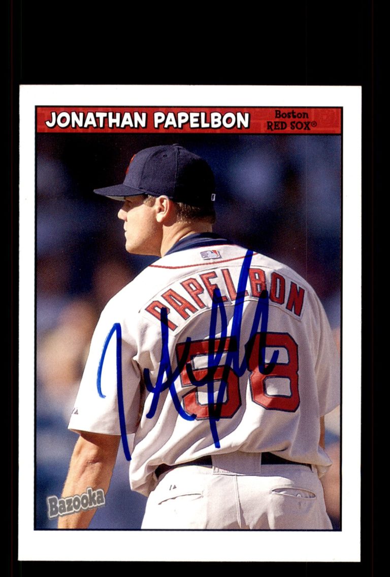 Signed Baseball Card Auto Jonathan Papelbon 2006 Bazooka #76 Boston Red Sox