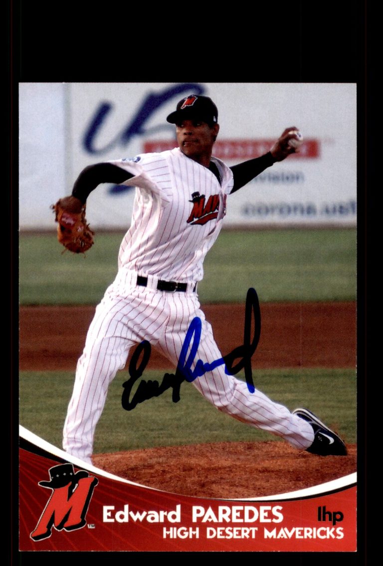 Signed Baseball Card Auto Edward Paredes 2009 Grandstand High Desert Mavericks