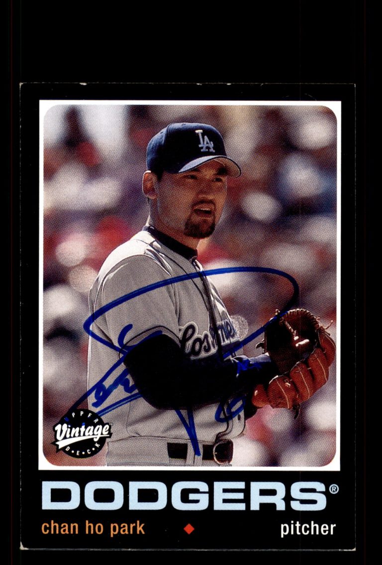 Signed Baseball Card Auto Chan Ho Park 2002 Upper Deck Vintage #183 Dodgers