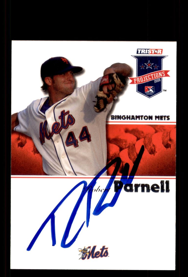 Signed Baseball Card Auto Bobby Parnell 2008 TriStar PROjections #113 Mets
