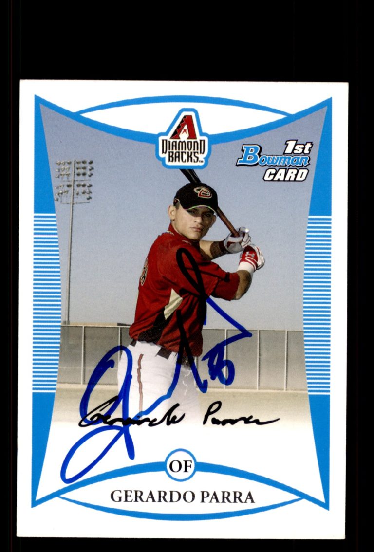 Signed Baseball Card Auto Gerardo Parra 2008 Bowman #BP18 Arizona Diamondbacks