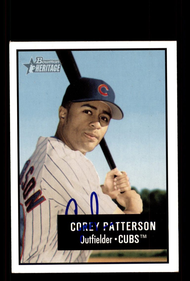 Signed Baseball Card Auto Corey Patterson 2003 Bowman Heritage #7 Chicago Cubs