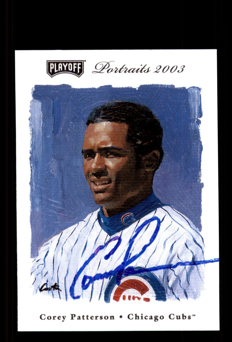 Signed Baseball Card Auto Corey Patterson 2003 Playoff Portraits #118 Cubs