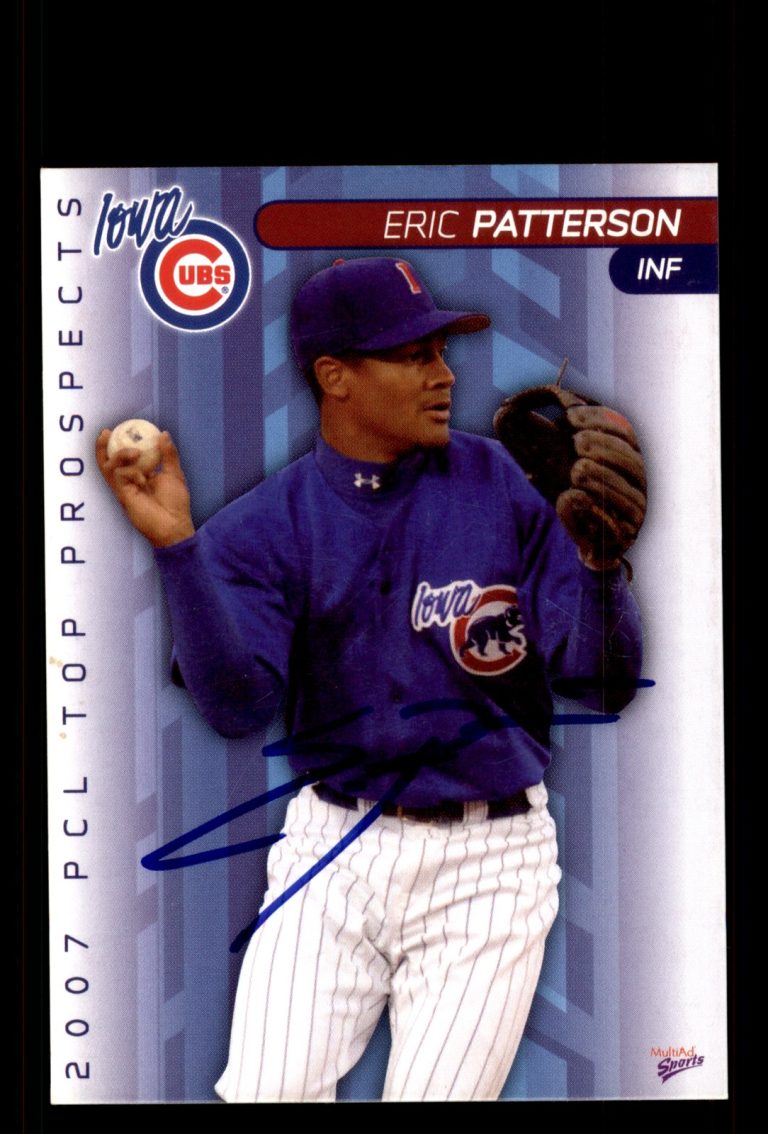 Signed Baseball Card Auto Eric Patterson 2007 Pacific Coast League Top Prospects