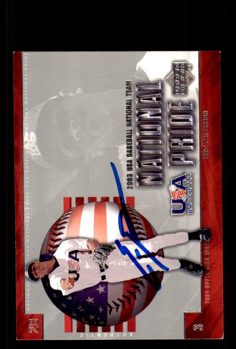 Signed Baseball Card Auto Eric Patterson 2004 Upper Deck #USA15