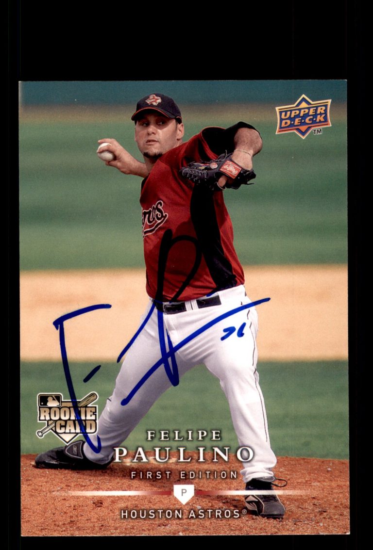 Signed Baseball Card Auto Felipe Paulino 2008 Upper Deck First Edition #286