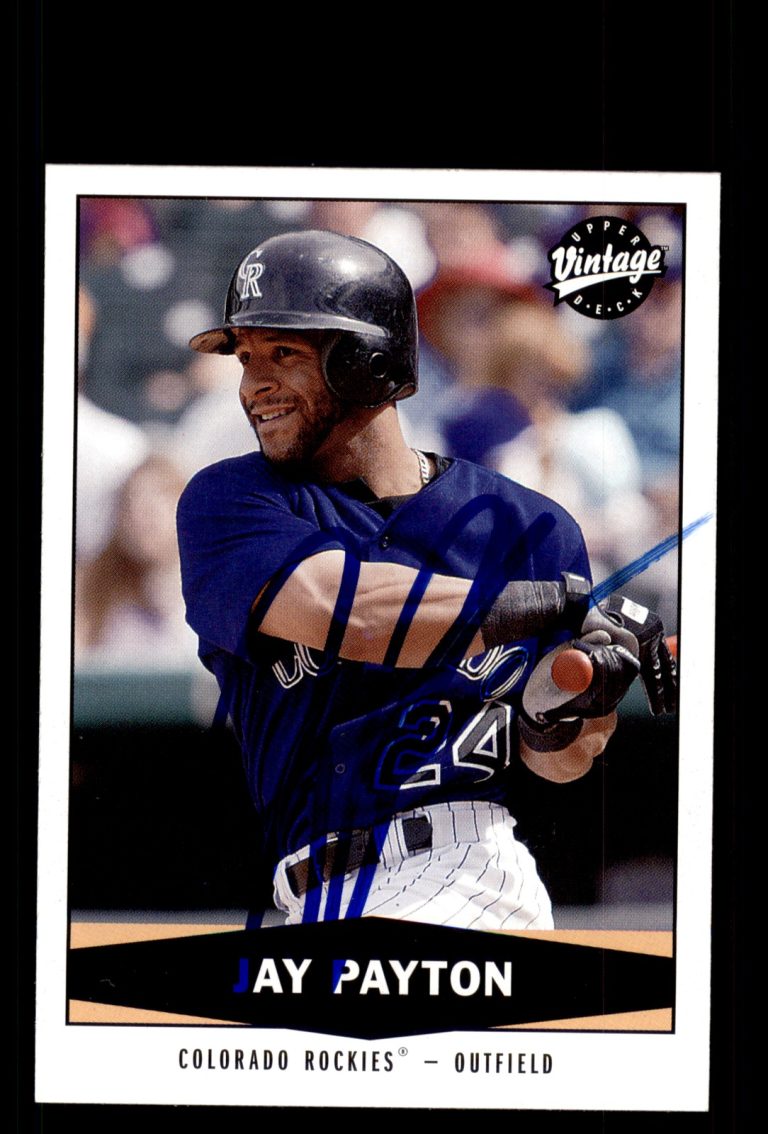 Signed Baseball Card Auto Jay Payton 2004 Upper Deck Vintage #122