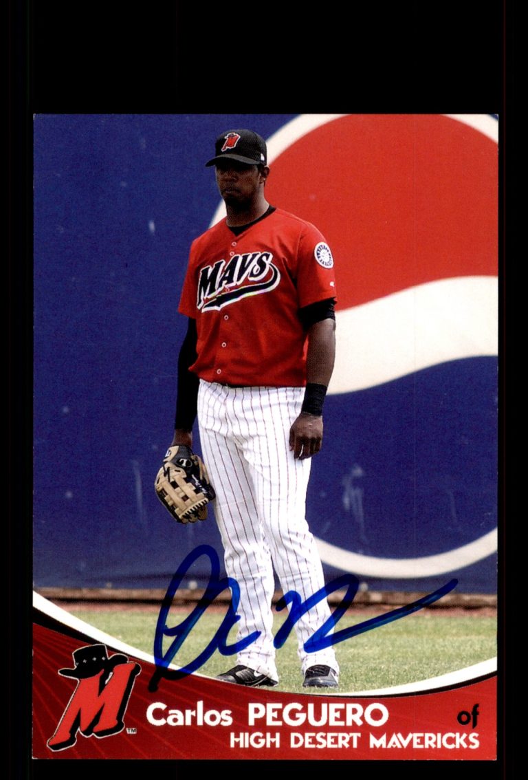 Signed Baseball Card Auto Carlos Peguero 2009 Grandstand High Desert Mavericks