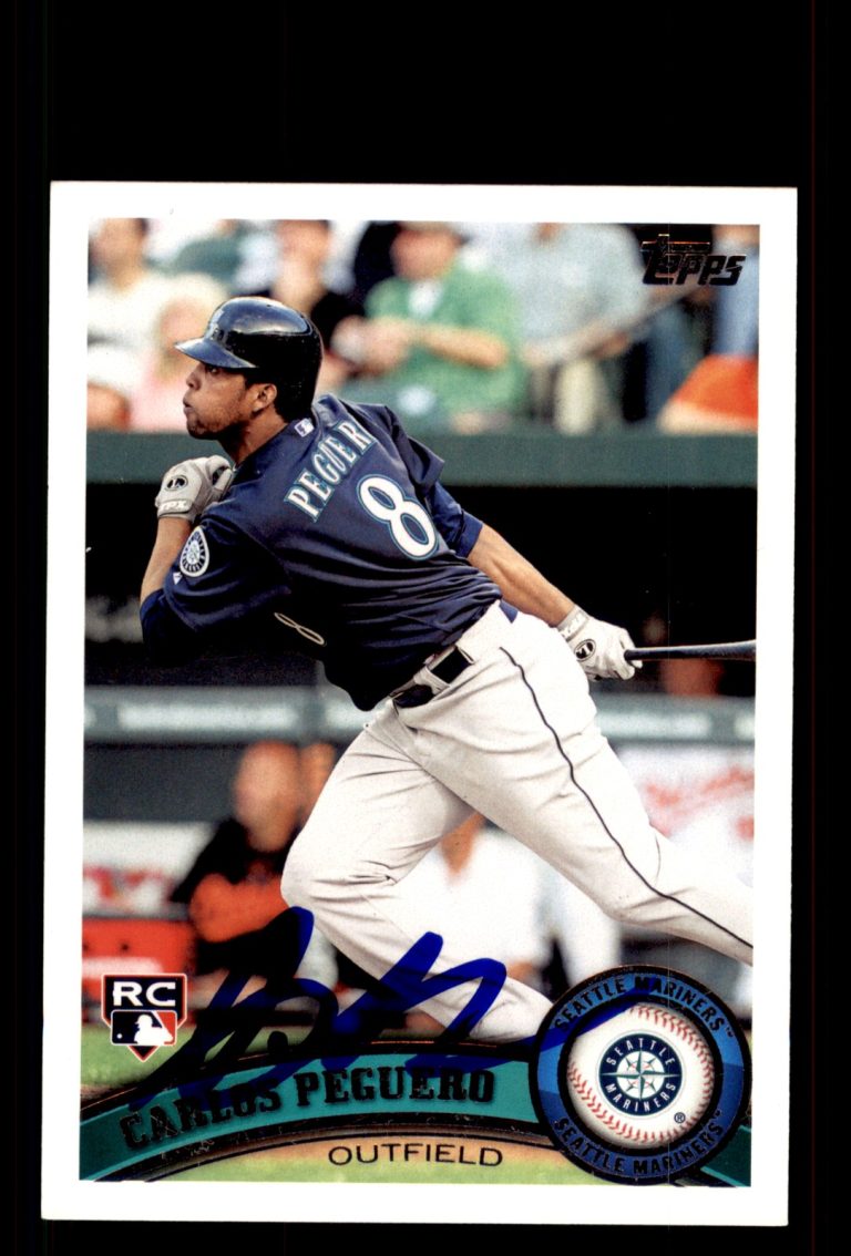 Signed Baseball Card Auto Carlos Peguero 2011 Topps Update #US183 Mariners