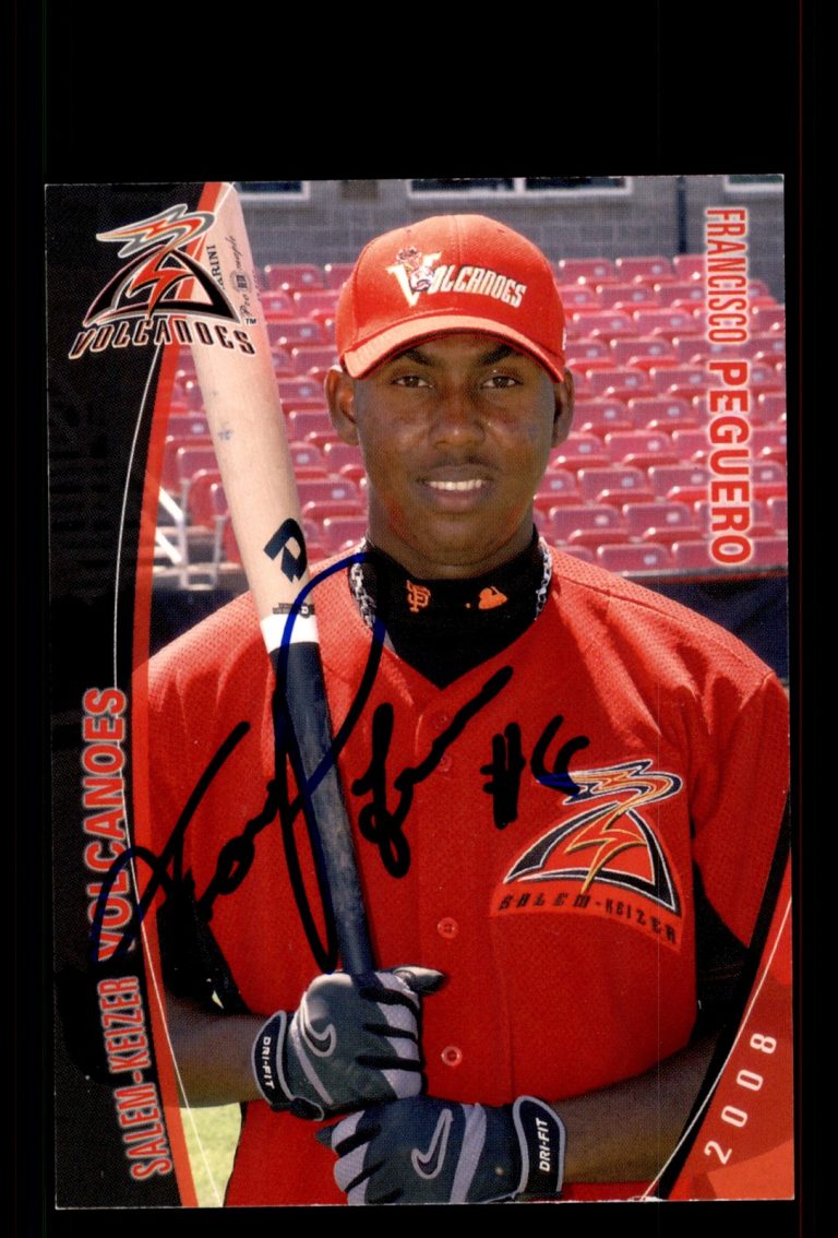 Signed Baseball Card Auto Francisco Peguero 2008 Salem-Keizer Volcanoes