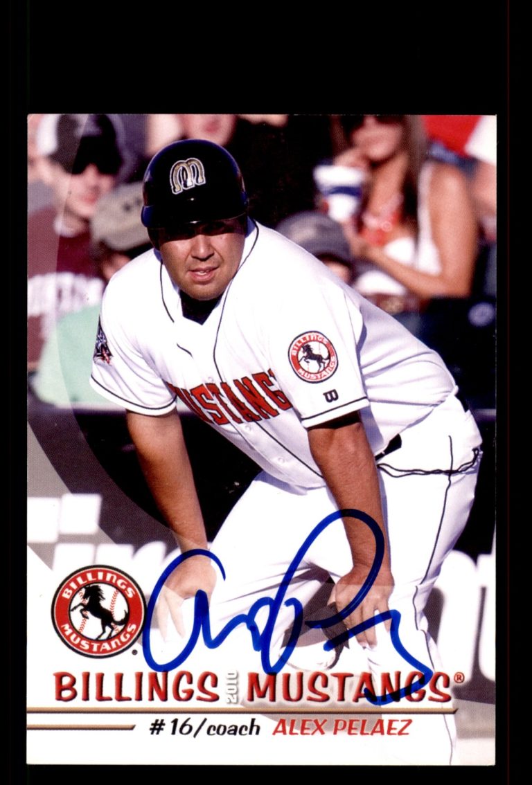 Signed Baseball Card Auto Alex Pelaez 2010 Grandstand Billings Mustangs