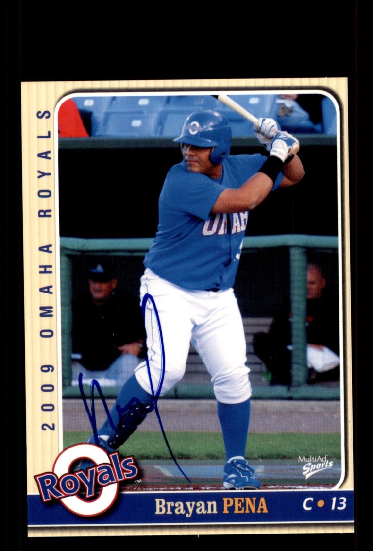 Signed Baseball Card Auto Brayan Pena 2009 MultiAd Omaha Royals