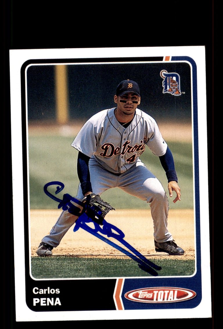 Signed Baseball Card Auto Carlos Pena 2003 Topps Total #7 Detroit Tigers