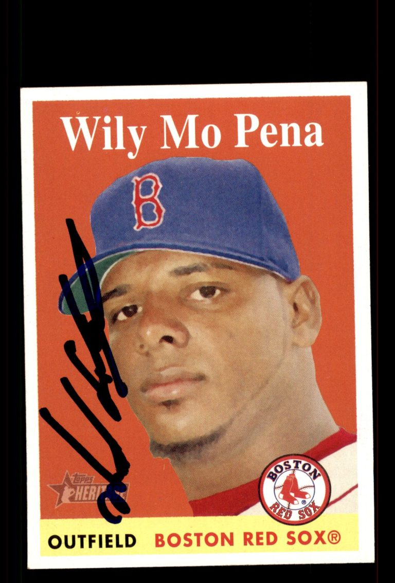 Signed Baseball Card Auto Wily Mo Pena 2007 Topps Heritage #178 Boston Red Sox