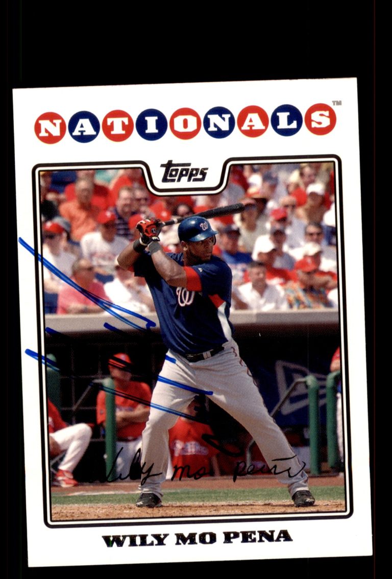 Signed Baseball Card Auto Wily Mo Pena 2008 Topps #604 Washington Nationals