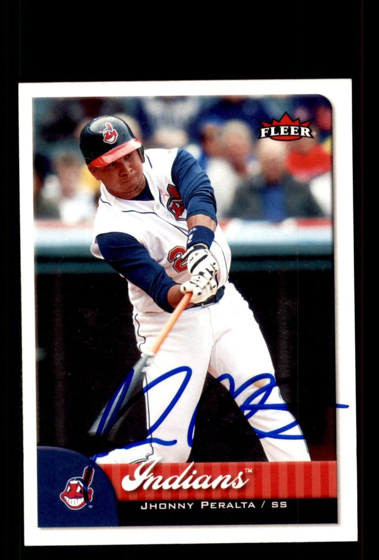 Signed Baseball Card Auto Jhonny Peralta 2007 Fleer #238 Cleveland Indians