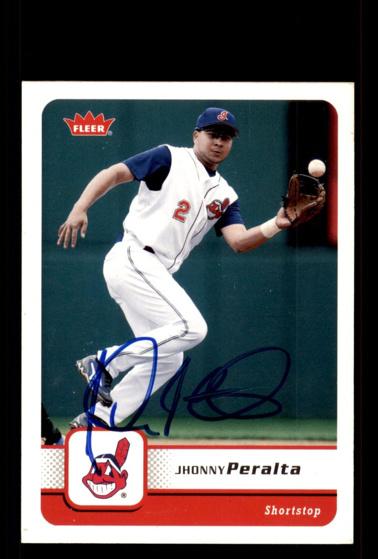 Signed Baseball Card Auto Jhonny Peralta 2006 Fleer #172 Cleveland Indians