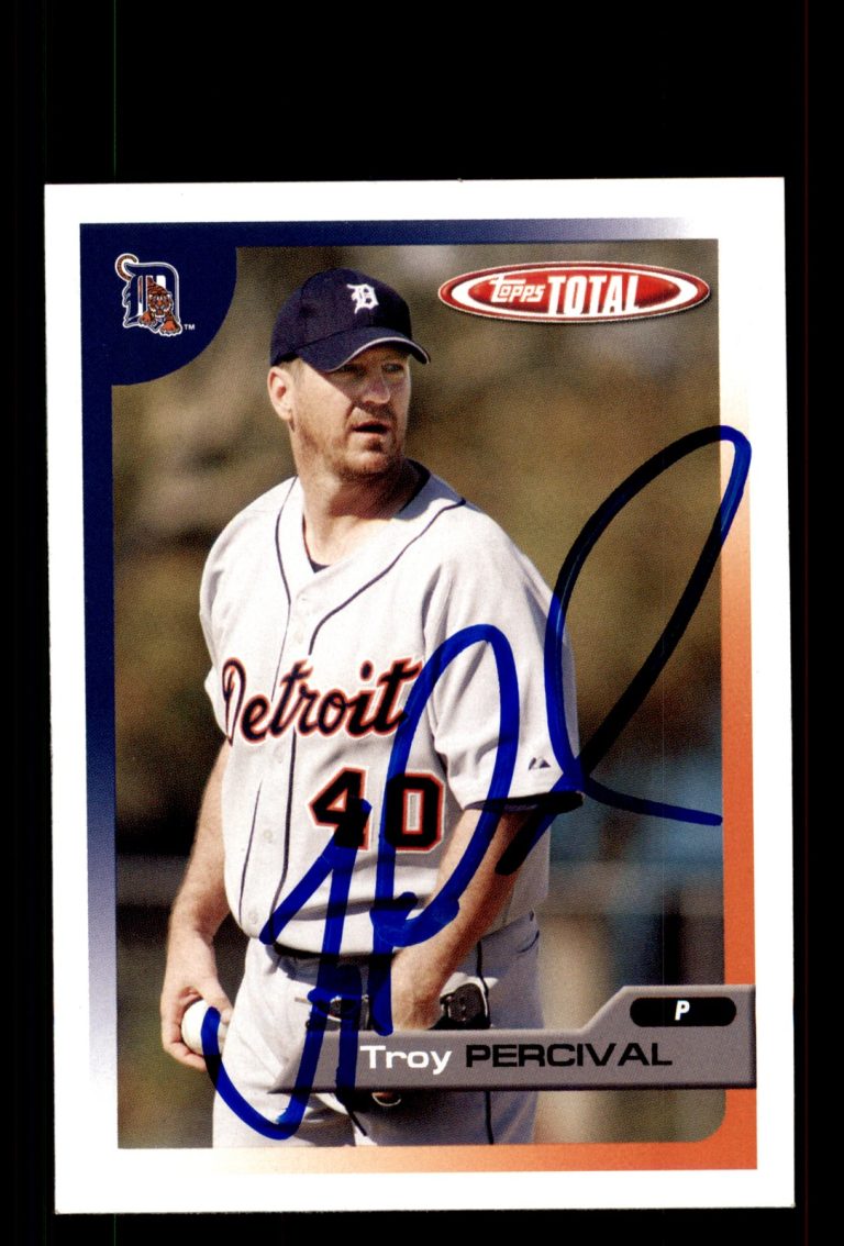 Signed Baseball Card Auto Troy Percival 2005 Topps Total #233 Detroit Tigers