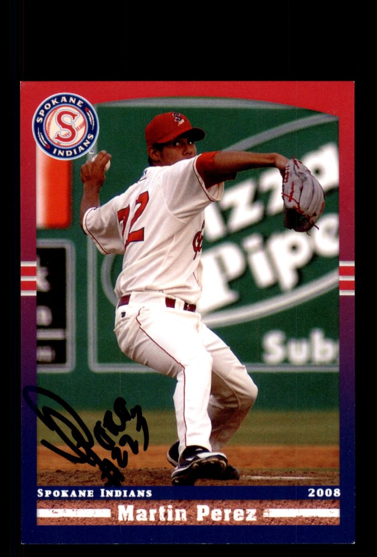 Signed Baseball Card Auto Martin Perez 2008 Grandstand Spokane Indians