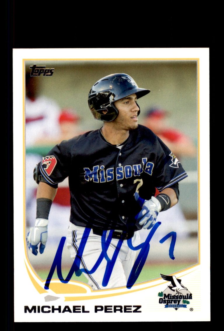Signed Baseball Card Auto Michael Perez 2013 Topps Pro Debut #123 Osprey